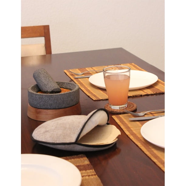 SET DE TORTILLERO BRONX (2 PIEZAS), MICROTERMICO DE TELA COLOR CHOCOLATE, CASUAL HOME
