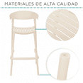 thumbnail image 3 of Set 4 Bancos Bar Cocina Desayunador Barra Respaldo Plástico Beige, 3 of 5