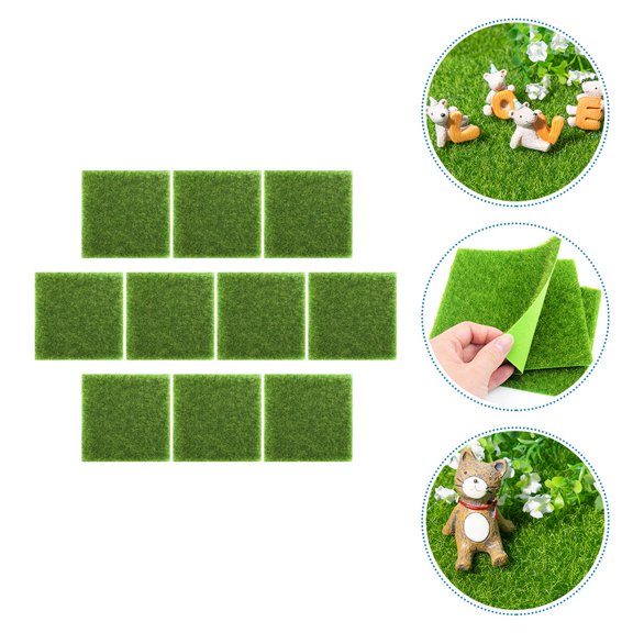 WRITWAA 10Ud Tapete De Césped Sintético Para De Espacios Interiores Y Exteriores Con Material Resistente