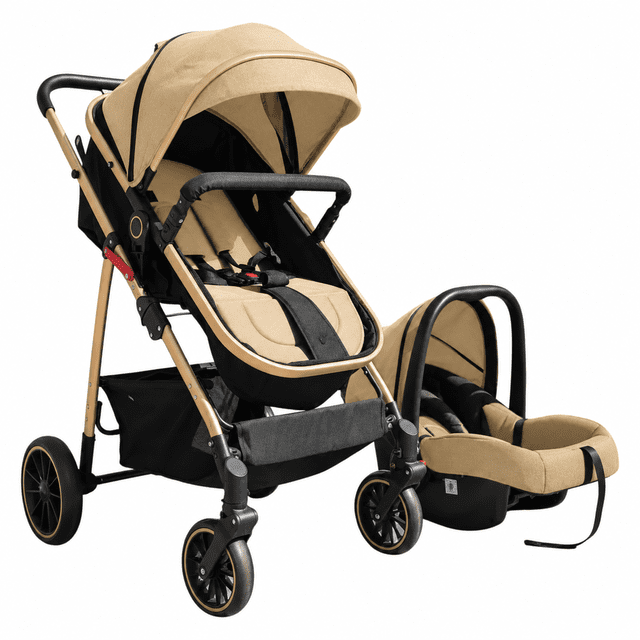Carriola Para Bebé Confety Dimitri 4 En 1 Con Portabebé Beige
