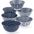 thumbnail image 1 of Tazón KooK para Sopa, Cereal y Más, Cerámica, Apto para Microondas, Lavavajillas y Congelador, Vajilla de Porcelana para Sopa, Pasta, Ensalada, Avena, Interior Profundo (Blanco y Azul), 1 of 5