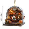 thumbnail image 2 of Adorno colgante de Halloween de Fantasmas Leyendo | Adorable decoración encantada para el hogar | Faroles, detalles de gato negro | Colgante festivo caprichoso | Decoración versátil para árboles de, 2 of 6