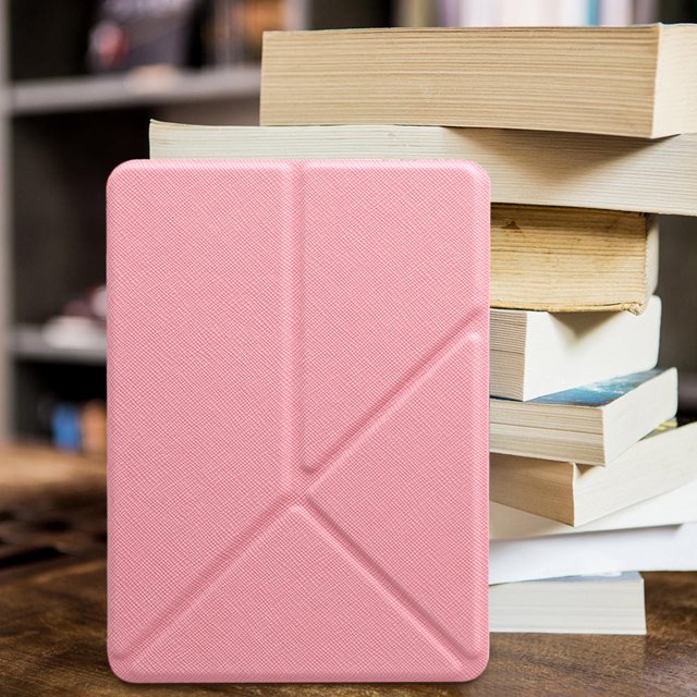 unbranded Cubierta Para E-Book Rosa Con Interior Y Función Auto Wake Para Uso Diario
