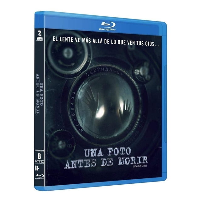 una foto antes de morir anton zenkovich pelicula blu-ray Nuevo Blu-ray del thriller ruso dirigido por Anton Zenkovich; funda azul con vista frontal de un lente fotográfico oscuro y manos reflejadas en el cristal, título en tipografía desgastada, logos de Zima y Blu-ray, audio en Español e Inglés, subtítulos en Español y Portugués, disco Región A, duración aprox. 80 minutos, suele usarse como pieza de colección para aficionados al suspenso.