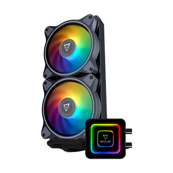 Sistema de Enfriamiento Liquido ARGB 2 Ventiladores120mm Ocelot Gaming OEL240