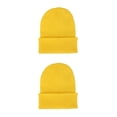 thumbnail image 1 of Sonducket Beanie Hat Gorros de punto Winter Skullcap Thermal Trendy Sleeve Headwear A prueba de viento Accesorios para el cabello Amarillo Amarillo brillante 2piezas, 1 of 6