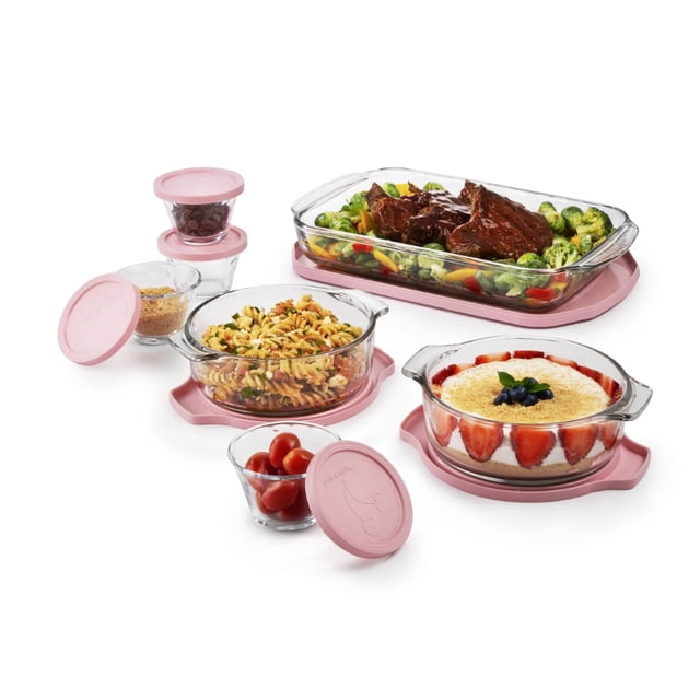 Set Hornear 14 Pzas Pyr-O-Rey Vidrio Refractario c/Tapas