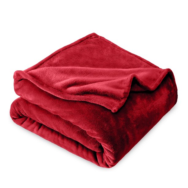 Bare Home Manta de Felpa de Microfibra 300 G/M², Suave y Afelpada, Tamaño King, Color Rojo