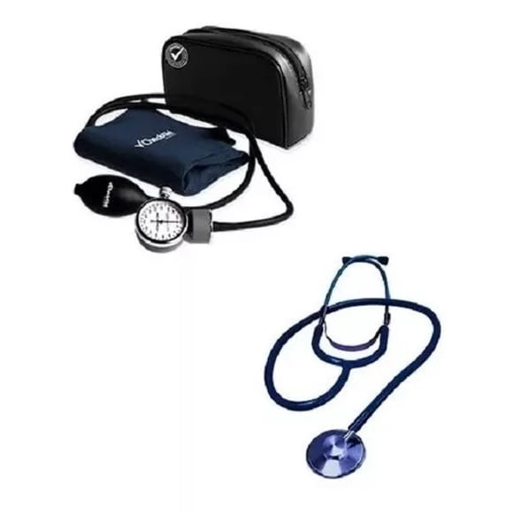 Kit Simple Baumanómetro Aneroide Popular Azul Checkatek