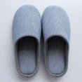 thumbnail image 3 of FELTECHELECTR Pantuflas de invierno a rayas azules para interior de casa, de algodón, para hombre (talla 44-45), 3 of 6