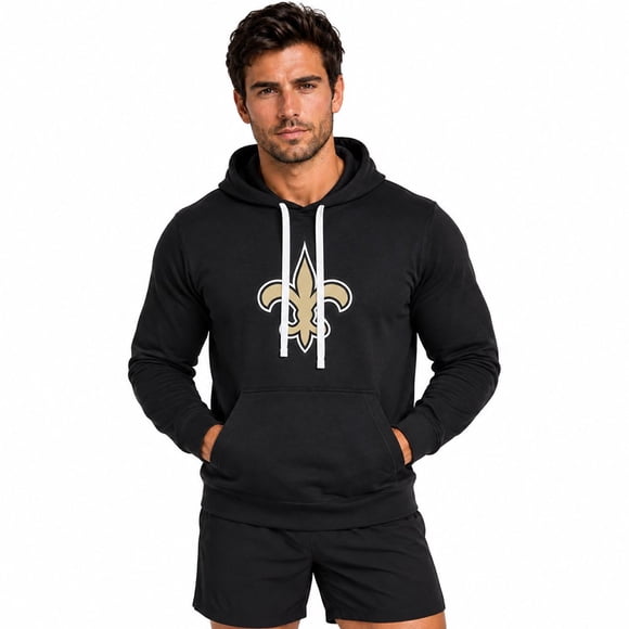 NFL Sudadera Hoodie New Orleans Saints Negro para Hombre