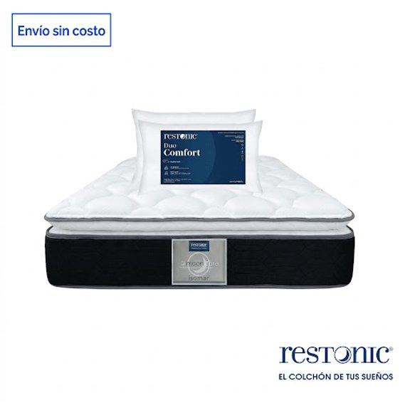Colchón King Size Restonic Ortopédico Memory Foam Elite Cooling + 2 Almohadas