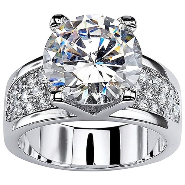 Anillos para regalo RadiantGlo 1Pza Talla 6 16.5mmØ Circunferencia 52mm Circonia/Metal Plata. High Monaco MXRGL-001