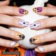 thumbnail image 5 of Uñas Postizas Muswarm Amarillo Negro Blanco con Calabaza Araña y Casa Embrujada para Halloween, 5 of 7