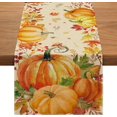thumbnail image 1 of Camino de mesa de otoño de 14 x 84 pulgadas con diseño de hoja de arce y calabaza. Decoración de otoño para mesa., 1 of 6