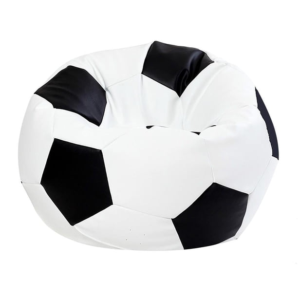 Sillón Puff Lunics Balón Soccer Grande Negro