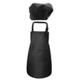 thumbnail image 3 of Delantal para niños y gorro de chef Delantal con 2 bolsillos Delantal de chef ajustable para niños y Negro M, 3 of 7