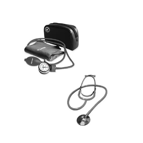 Kit Simple Baumanómetro Aneroide Popular Gris Checkatek