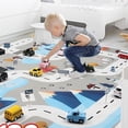 thumbnail image 3 of Tapete de juego de transporte creativo, tapete de juego divertido, tapete de suelo de tráfico vial, tapete de rompecabezas, juguete para gatear, tapete de juego para el hogar, bebés, niños y bebés, 3 of 8