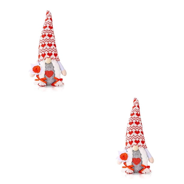 Bewildely Muñeco de Navidad sin rostro, de juguete, decoración pequeña, de felpa de Acción de Gracias, adorno interior, regalos artesanales Tipo 2 2piezas