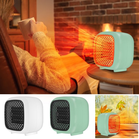 Calefactor de sobremesa compacto - Mini calefactor portátil de 800W con 2 ajustes de temperatura, funcionamiento silencioso, diseño portátil para escritorio en casa