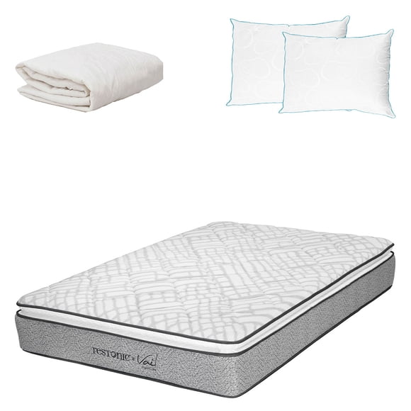 Colchón Matrimonial Restonic Vail con Almohada Oso 2 y Protector Ultra