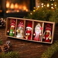 thumbnail image 2 of MTBLYS Set de 5 adornos navideños de peluche de Papá Noel| muñeco de peluche hecho a mano para colgar en el árbol| regalo navideño, 2 of 9