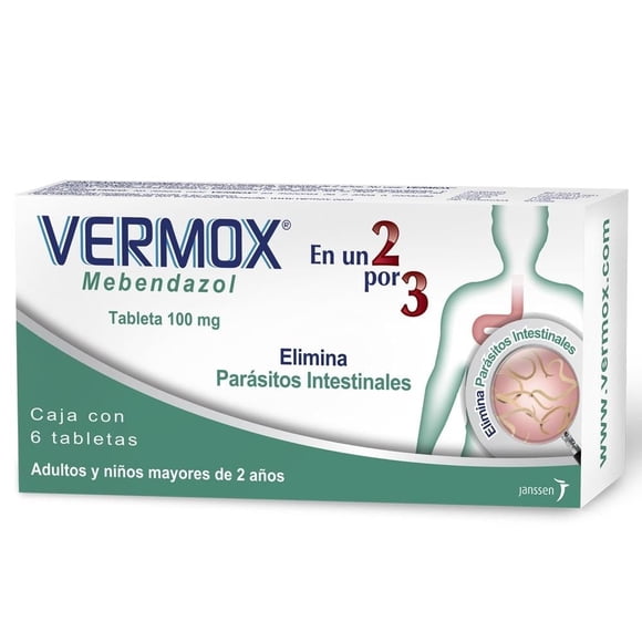 Desparasitante Vermox 500 mg 6 tabletas