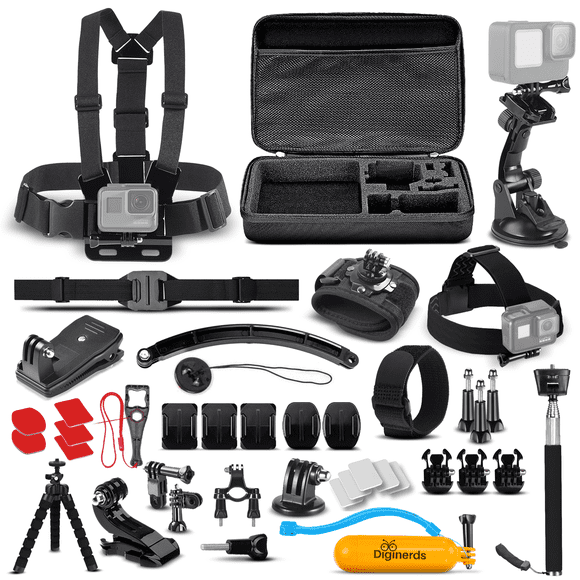 DiGiNerds - Kit de Accesorios para Cámara de Acción 50 en 1, Compatible con GoPro, Fusion, Insta360, DJI, AKASO