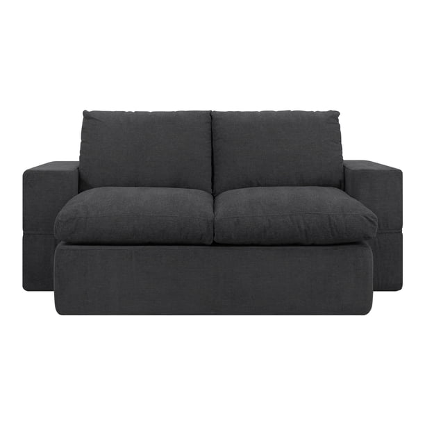 Sofa Cama Plegable Individual Comprimido Gris Housy