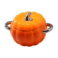thumbnail image 4 of Olla de cerámica para estofado, sopa, plato para hornear, bandeja para servir, vajilla con tapa, postre Naranja, 4 of 9