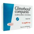 thumbnail image 1 of Glinorboral compuesto 5 mg/50 mg 40 tabletas, 1 of 1