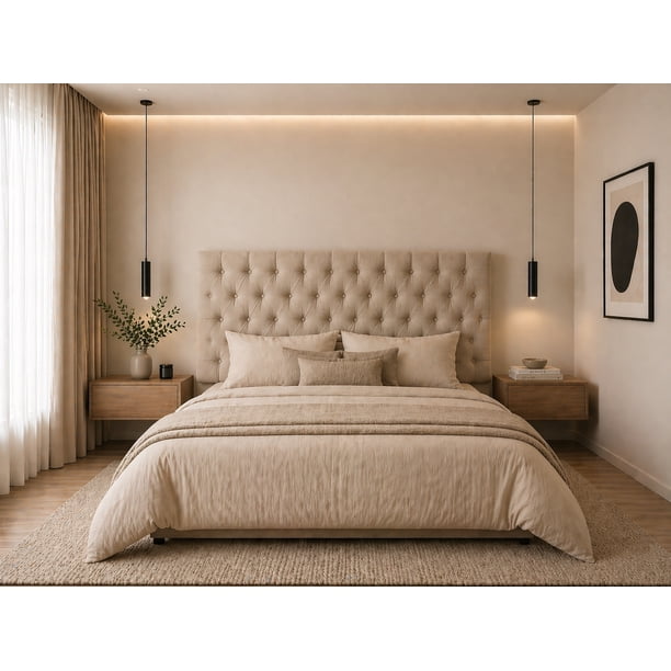 Cabecera El Bazar Store Capitonada Soho Beige King Size