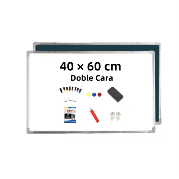 Pizarrón Magnético 40x60 Cm Pizarras Doble Cara Modelo Blanco