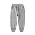 thumbnail image 4 of Pantalones deportivos pierna ancha liso niño/niña, cintura elástica, bolsillos laterales, suaves, transpirables, largos, negro, tallas 90-160 (1-14 años)., 4 of 5