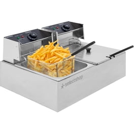 Freidora Aceite Eléctrica Doble 12 Lt Industrial 2500w Acero Inoxidable