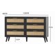 thumbnail image 3 of Zocalo Cómoda 6 Cajones de Madera Ratá, Tiradores Dorados,Patas Robustas, Moderna | Mesita de Noche Armario de Dormitorio, Cómoda de Salón para Sala de Estar, 120*40*75CM, Negro, 3 of 9