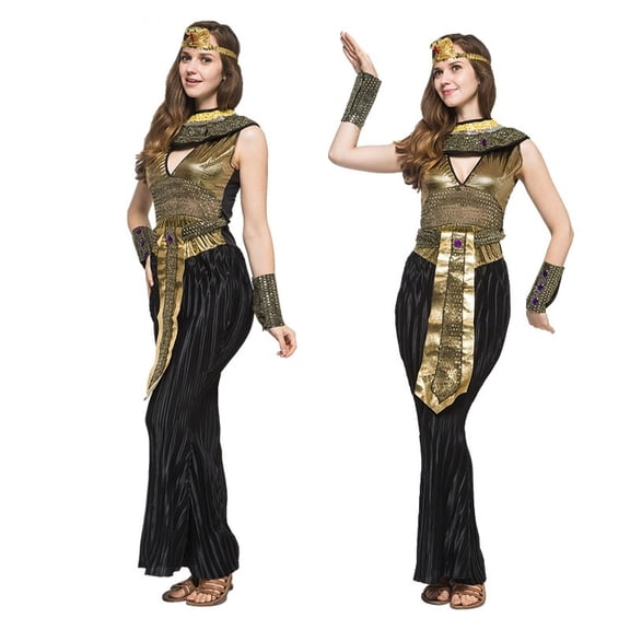 Disfraz de Cleopatra Reina Egipcia para Mujer, Halloween, Fiestas y Juego de Rol