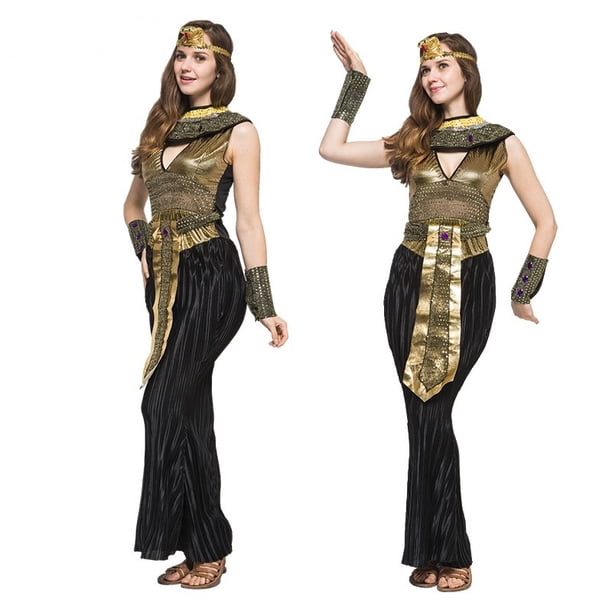 Disfraz de Cleopatra Reina Egipcia para Mujer, Halloween, Fiestas y Juego de Rol