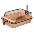 thumbnail image 2 of Caja de arena para gatos, bandeja de arena abierta, caja de arena para gatos de PP de lado alto, inodoro fácil de limpiar, bandeja Marrón, 2 of 9