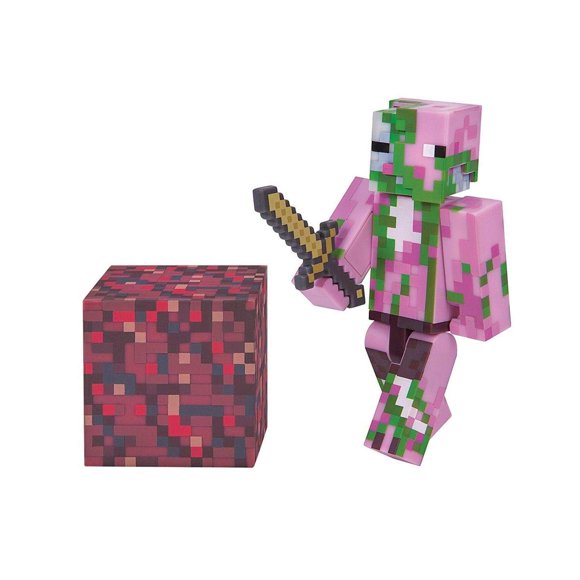 Figura de acción Minecraft Zombie Pigman con espada dorada