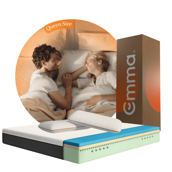 Combo Colchón Emma Original Queen Size 150x190cm Memory Foam y 2 Almohadas Memory Adapt