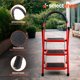 thumbnail image 3 of Escalera De Tijera Escalera Tubular Escalera Plegable Hecha de Acero Inoxidable Escalones Y Patas Antideslizantes Altura (Rojo), 3 of 7