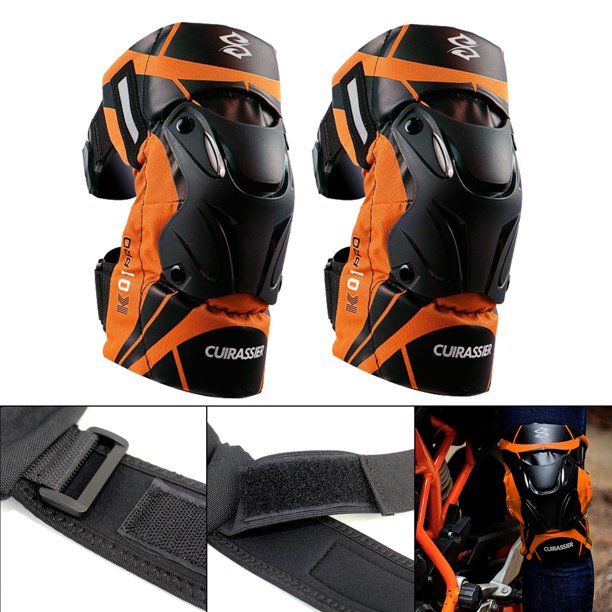 Rodilleras para motocicleta Yotijar 2 piezas protección Motocross Racing Mountain Bike 3D reflectante brillo Naranja