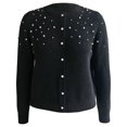thumbnail image 1 of Suéter George para Mujer, con Perlas, Cuello Redondo Negro Talla M, 1 of 4