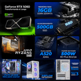 thumbnail image 3 of PC Gamer con IA Xtreme PC Gaming NVIDIA GeForce RTX 5060 AMD Ryzen 5 5500 16GB SSD 500GB WIFI White gaming 1080p, estudios y multitarea, 3 of 6