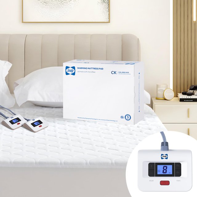 Protector de colchón térmico Sealy Cal King Size con controlador doble