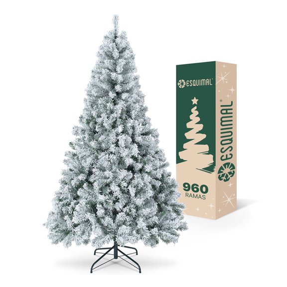 Arbol de Navidad Pino Navideño Frondoso Esquimal Nevado, 1.90m 960 Ramas