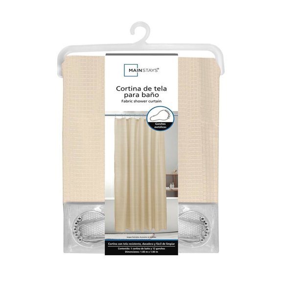 Cortina de Baño Mainstays Jaquard Beige 180x180 cm