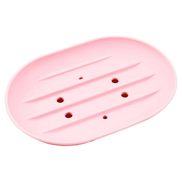 Billuyoard Jabonera de baño de silicona, soporte para plato, bandeja de esponja, drenaje de agua, antideslizante, ducha, senderismo, cocina, baño Almacenamiento y organización del hogar Rosa
